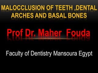 Prof Dr. Maher Fouda
Faculty of Dentistry Mansoura Egypt
 