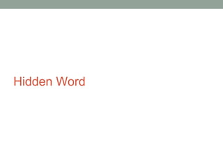 Hidden Word
 