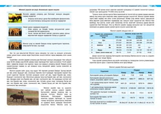 МАЛ СОНГОН ҮРЖҮҮЛЭХ УЛАМЖЛАЛТ МОНГОЛ АРГА ҮХЭР СОНГОН ҮРЖҮҮЛЭХ УЛАМЖЛАЛТ АРГА, УХААН86 87
Эрс тэс уур амьсгалтай Монгол орны нөхцөлд тус үхэр нь зохицон нутагшиж,
нөхөн үржиж ашиг шимээ өгдөг биологийн онцлогтойгоос гадна өвөрмөц олон шинж
байдаг.
Тухайлбал, жилийн дөрвөн улиралд дан бэлчээрт зохицон амьдардаг. Нас гүйцсэн
үхэр 30-50, өсвөр үхэр 60-80 хувиар нэмж таргалдаг бол тарга хүчнийхээ 15-20 хувийг
өвөл, хавартаа алдаж онд ордгоос гадна зун-намрын улиралд өөхийг биедээ ихээр
хуримтлуулдаг чадвар нь цаг агаарын хүнд нөхцөлийг даван туулах энергийн эх
үүсвэр болдог.
Монгол үхрийн сайн, дунд, муу иддэг 180 төрлийн ургамал байдаг. Эдгээр өвсийг
үет өвс, өлөн, буурцагт өвс, сонгинын төрлийн гэж 5 хуваадаг. Эдгээрийн тархалт бүс
нутагт адилгүй. Хангай, Хэнтийн уулархаг нутагт үет өвс, төрөл бүрийн өвс, өлөн,
буурцагт, сонгинолог өвс, Монголын дорнод талд янз бүрийн өвс, үет өвс, сонгинолог
өвс, Дундад хээрт янз бүрийн өвс, үет өвс, сонгинолог өвс, Их нууруудын хотгорт үет
өвс, янз бүрийн өвс, өлөн, сонгинолог өвс, Алтайн уулын хээр, чулуурхаг бүсэд үет
өвс, янз бүрийн өвс, өлөн, сонгинолог өвс, Говийн бүсэд үет өвс янз бүрийн өвс,
сонгинолог өвс зонхилдог.
Монгол үхрийн мах нь шүүслэг,
амт сайтай, махны ширхэг нарийн,
булчингийн завсар хооронд өөх нь
алаглан тогтоно. Монгол үхэр нь
байгалийн бэлчээрийг чадамгай
ашиглан хурдан таргалдаг нь түүний
тэсвэр хатуужлыг дээшлүүлэх энергийн
эх сурвалж болж хувирдаг биологийн
онцлогтой болно. Монгол үнээ нь
дунджаар 180 орчим хоног саалгаж саалийн хугацаанд 4.3 хувийн тослогтой тугалын
хөхсөн сүүг оролцуулан 715-800 литр сүү өгнө.
Тугалыг эхээс салгах хүртэл бага хэмжээний их тослогтой сүү хөхөж хурдан махлаж
өвөлд онд мэнд орох энергийн нөөц хуримтлуулдаг онцлогтой. Монгол үхрийн өөхөн
тарга авах чадвар нас ахих тутам дээшилдэг. Өсвөр үхэр өөхөн таргыг харьцангуй
бага авдгийн дээр өвөлжих чадвараар нас гүйцсэн үхэрт хүрдэггүй юм. Малын бие
махбодь, бүх эрхтэн, эсийг шим тэжээлээр тэтгэж, өсөлтийг хангасны дараа өөхний
хуримтлал бий болгодог. Энэ нь Монгол үхрийн гадаад орчныхоо эрс тэс нөхцөлтэй
зохилдож үр удмаа үлдээн үржиж ирсэн онцлог шинж мөн юм.
Монгол үхрийн амьдын жин, кг
Д/д
Үхрийн нас, уламжлалт
нэршилээр
Хээр
Байгаль газар зүйн бүс
Ойт хээр Говь
Алтайн
уулархаг
1 Бух 370-386 308-396 345-386 351-374
2 Үнээ 273-337 280-304 283-296 275-305
3 Шүдлэн Эр 195-296 201-223 202 -
4 Эм 198-264 180-248 199 241
5 Бяруу 156-202 114-169 142-187 149-157
6 Тугал, (эхээс ялгах үе) 68-115 72-97 97-100 76-82
Дээрх хүснэгтээс харахад бэлчээрийн маллагаанд байгаа монгол үхэр нь хээрийн
бүсэд илүү жин татдаг байна.
Үхэр сүргийг үржилд болон аж ахуйн чиглэлээр нь тохируулан сонгох уламжлагдан
хэрэглэж ирсэн одоо ч хэрэглэж байгаа олон арга байдаг.
Монгол үхрийн бэлчээр ашиглалт
Үзүүлэлт
Улирал
Хавар Зун Намар Өвөл
Бэлчээрийн ургац ц/га ердийн байдал 6.42 7.02 6.06 5.44
Бэлчээрийн өвсний солилцлын
энерги, агууламж, кДж/кг чин хуурайд
5609.31 9960.77 5866.24 5071.82
1 цаг идээшлэхэд идсэн тэжээл, г/цаг
чин хуурайд
3451.25 2410.03 3576.74 2999.6
1 цаг идээшлэхэд тэжээлээр авсан
солилцлын энерги, кДж/цаг
15518.18 21926.69 20672.65 15619.36
100 удаагийн гишгэдэл тутамд өвс
зулгаах тоо
70.22 83.49 110.4 93.78
Бэлчээрийн багтаамж, га/100
толгой.10 хоног
98.1 148.74 163.35 123.46
Бэлчээр ашиглалтын коэффициент,
%/100 толгой.10 хоног
36,36±2,67 30,36±1,54 31,86±2,22 40,3±1,79
Он ухам
• Жилийн дөрвөн улиралд дан бэлчээрт зохицон амьдрах чадвар
өндөртэй.
• Улирлын өнгө аясыг даган бие махбодийн физиологийн үйл
ажиллагааны зохицуулах хосгүй их чадвартай.
Жилийн дөрвөн улиралд дан бэлчээрт зохицон амьдрах чадвар
өндөртэй.
• Улирлын өнгө аясыг даган бие махбодийн физиологийн үйл
ажиллагааны зохицуулах хосгүй их чадвартай.
Нөхөн үржих чадвараа алддаггүй
• Өсөн үржиж, үр төлдөө тэсвэр хатуужилтай шинж чанараа
баттай удамшуулна.
• Үрсэх, төлсөх зөн билиг сайтай, сэргэлэн цовоо, орчны
өөрчлөлтийг мэдрэх чадвартай, бохир ус уудаггүй.
Монгол үхэр нь өөхийг биедээ ихээр хуримтлуулж таргална,
хямд өртөгтэй мах, сүү өгдөг.
Жилийн дөрвөн улиралд дан бэлчээрт зохицон амьдрах
чадвар өндөртэй.
⌘	 Улирлын өнгө аясыг даган бие махбодийн физиологийн
үйл ажиллагааны зохицуулах хосгүй их чадвартай.
Цуулбар
Гөлөм
Тайрмал
Он ухам
• Жилийн дөрвөн улиралд дан бэлчээрт зохицон амьдрах чадвар
өндөртэй.
• Улирлын өнгө аясыг даган бие махбодийн физиологийн үйл
ажиллагааны зохицуулах хосгүй их чадвартай.
Жилийн дөрвөн улиралд дан бэлчээрт зохицон амьдрах чадвар
өндөртэй.
• Улирлын өнгө аясыг даган бие махбодийн физиологийн үйл
ажиллагааны зохицуулах хосгүй их чадвартай.
Нөхөн үржих чадвараа алддаггүй
• Өсөн үржиж, үр төлдөө тэсвэр хатуужилтай шинж чанараа
баттай удамшуулна.
• Үрсэх, төлсөх зөн билиг сайтай, сэргэлэн цовоо, орчны
өөрчлөлтийг мэдрэх чадвартай, бохир ус уудаггүй.
Монгол үхэр нь өөхийг биедээ ихээр хуримтлуулж таргална,
хямд өртөгтэй мах, сүү өгдөг.
Монгол үхэр нь өөхийг биедээ ихээр хуримтлуулж таргална,
хямд өртөгтэй мах, сүү өгдөг.
Он ухам
• Жилийн дөрвөн улиралд дан бэлчээрт зохицон амьдрах чадвар
өндөртэй.
• Улирлын өнгө аясыг даган бие махбодийн физиологийн үйл
ажиллагааны зохицуулах хосгүй их чадвартай.
Жилийн дөрвөн улиралд дан бэлчээрт зохицон амьдрах чадвар
өндөртэй.
• Улирлын өнгө аясыг даган бие махбодийн физиологийн үйл
ажиллагааны зохицуулах хосгүй их чадвартай.
Нөхөн үржих чадвараа алддаггүй
• Өсөн үржиж, үр төлдөө тэсвэр хатуужилтай шинж чанараа
баттай удамшуулна.
• Үрсэх, төлсөх зөн билиг сайтай, сэргэлэн цовоо, орчны
өөрчлөлтийг мэдрэх чадвартай, бохир ус уудаггүй.
Монгол үхэр нь өөхийг биедээ ихээр хуримтлуулж таргална,
хямд өртөгтэй мах, сүү өгдөг.
Нөхөн үржих чадвараа алддаггүй,
⌘	 Өсөн үржиж, үр төлдөө тэсвэр хатуужилтай шинж
чанараа баттай удамшуулна.
⌘	 Үрсэх, төлсөх зөн билиг сайтай, сэргэлэн цовоо, орчны
өөрчлөлтийг мэдрэх чадвартай, бохир ус уудаггүй.
Монгол үхрийн аж ахуй, биологийн зарим онцлог
 