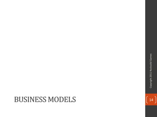 BUSINESS MODELS




                  Copyright 2011 Rocksolid Games
  14
 