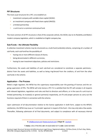 Malta Investor Funds - A Walk Through - By Acumum; Legal & Advisory | PDF