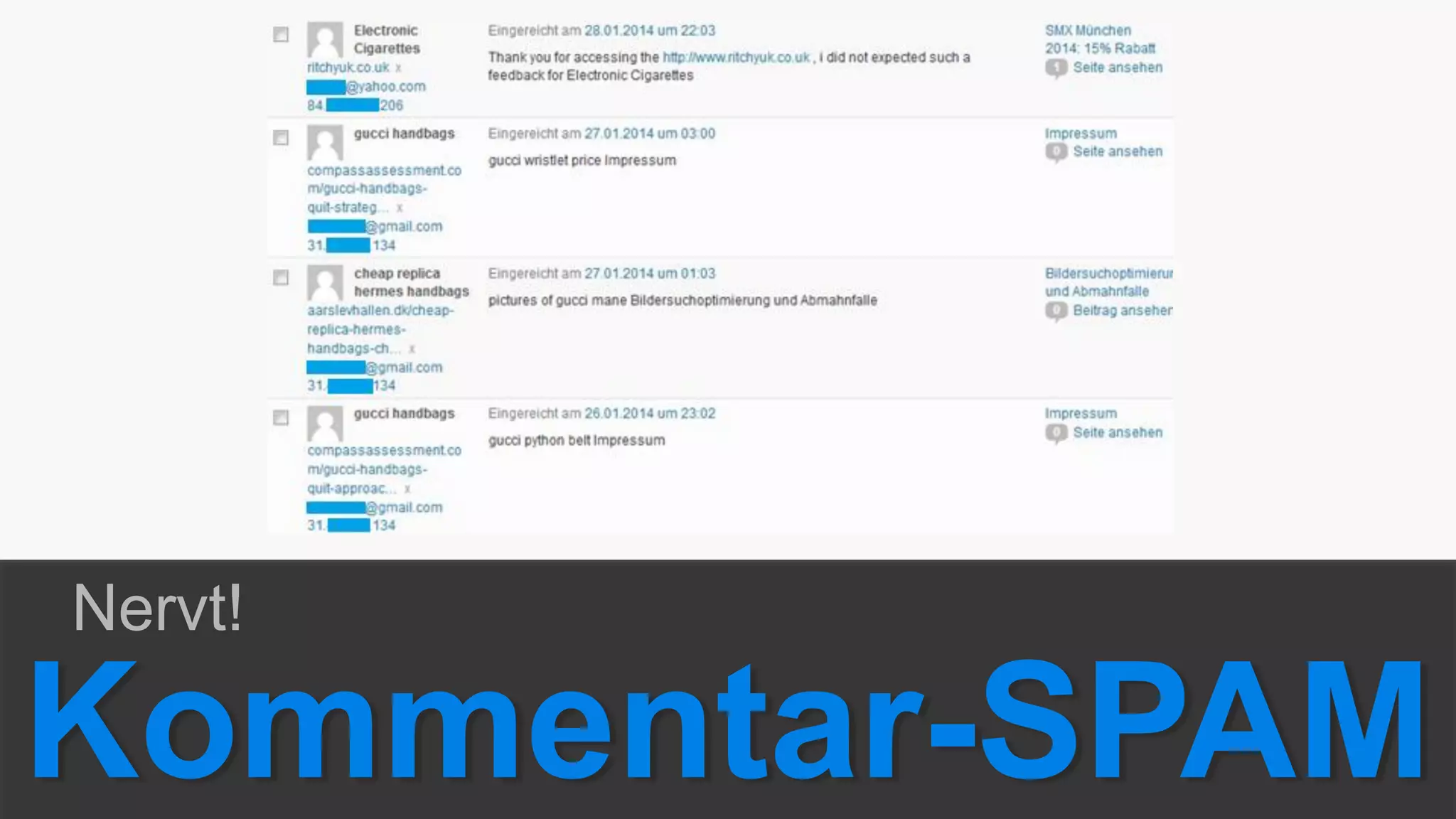 Nervt!
Kommentar-SPAM
 