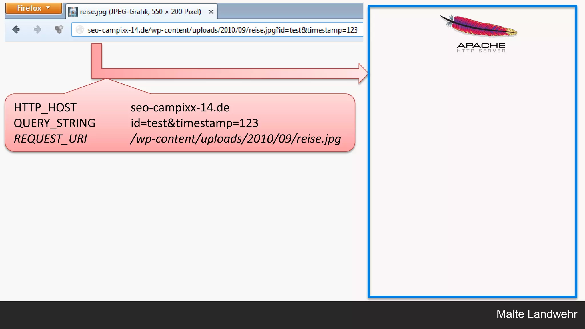 Malte Landwehr
HTTP_HOST seo-campixx-14.de
QUERY_STRING id=test&timestamp=123
REQUEST_URI /wp-content/uploads/2010/09/reise.jpg
 
