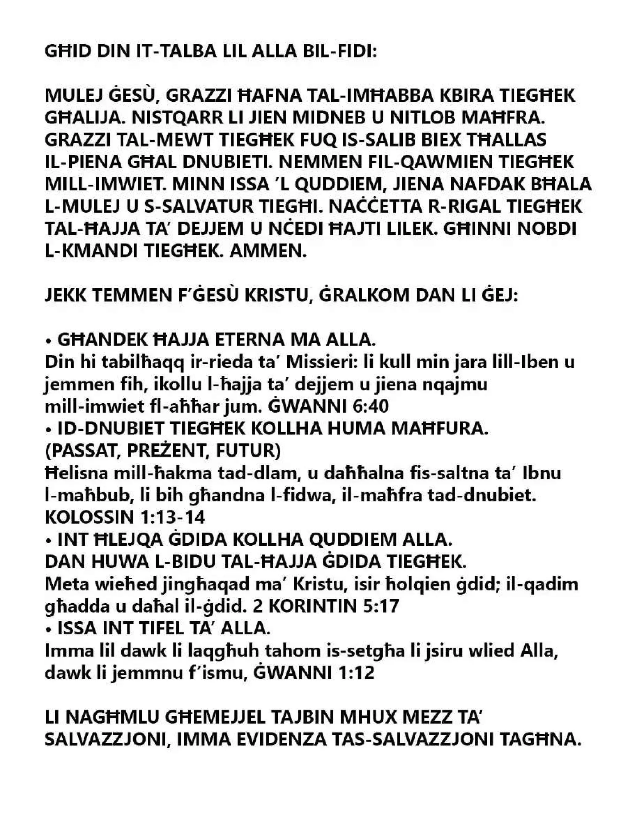 Maltese Gospel Tract - You Can Be Sure of Heaven