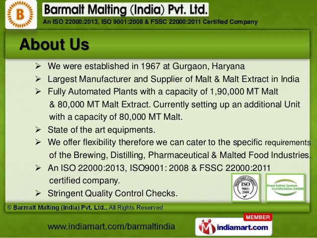 Malt Extracts By Barmalt Malting (India) Pvt. Ltd., Haryana Malt Extracts By Barmalt Malting (India) Pvt. Ltd., Haryana