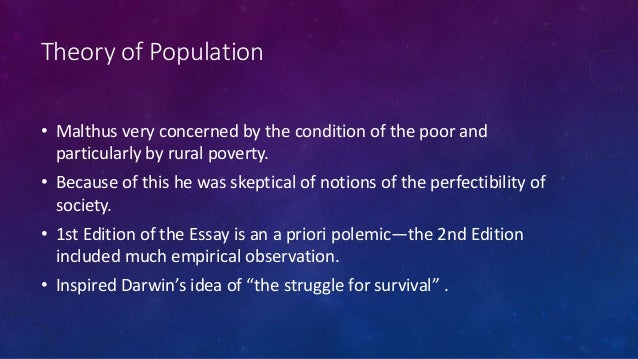 Thomas malthus first essay on population