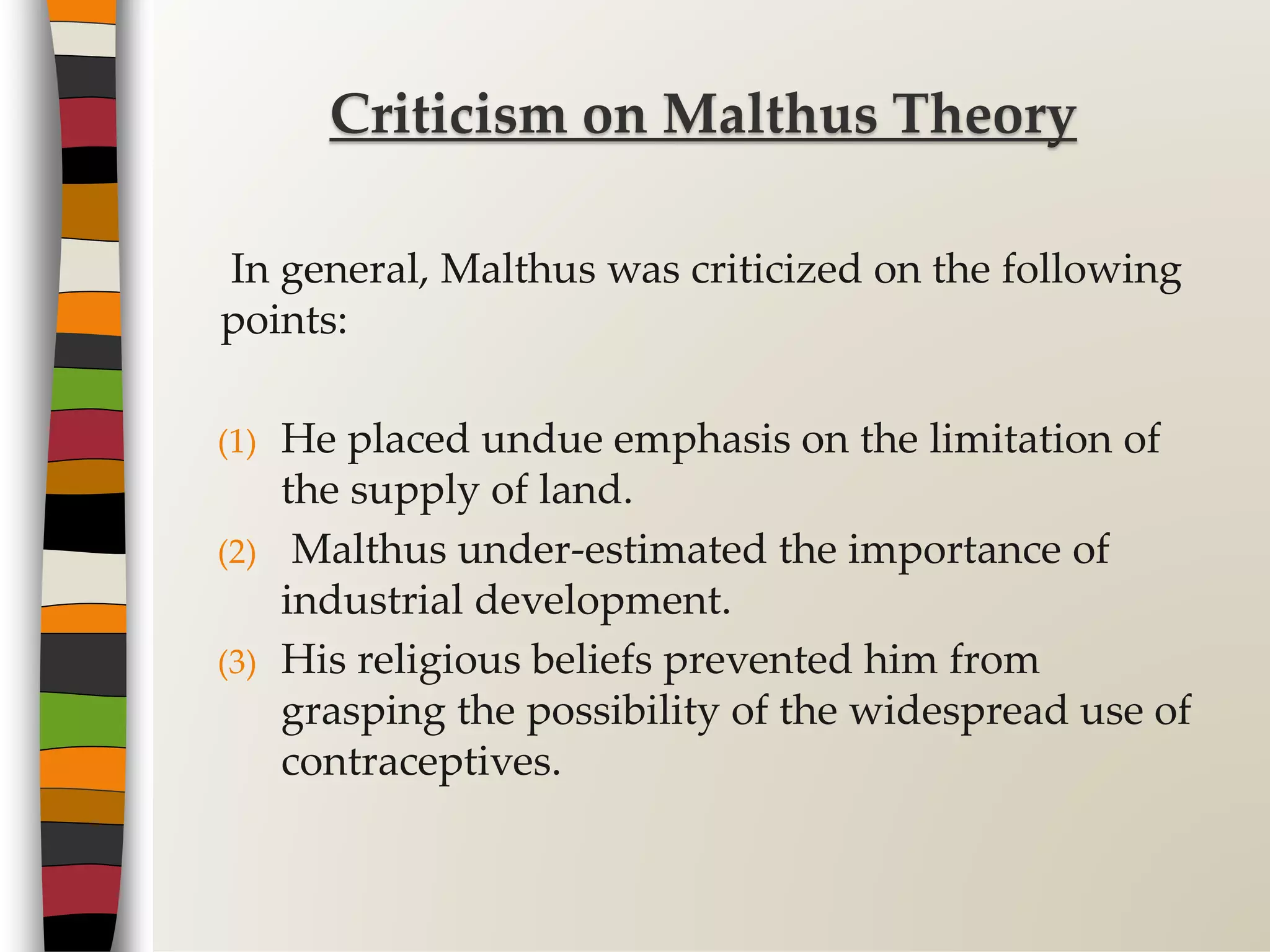 Malthusian theory of population | PPTX