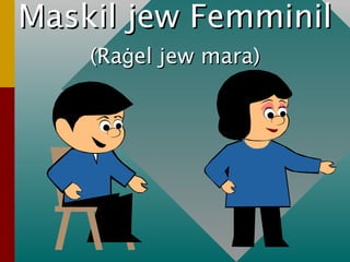 (Ra ġ el jew mara) Maskil jew Femminil 