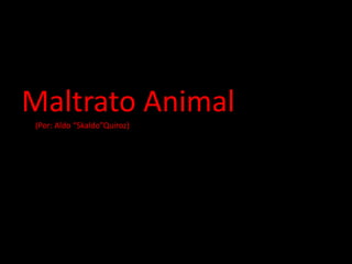 Maltrato Animal
(Por: Aldo “Skaldo”Quiroz)
 