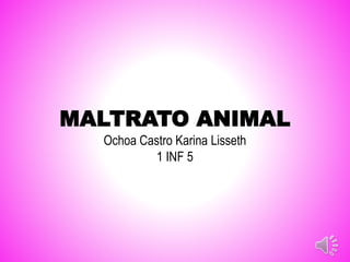 MALTRATO ANIMAL
Ochoa Castro Karina Lisseth
1 INF 5
 