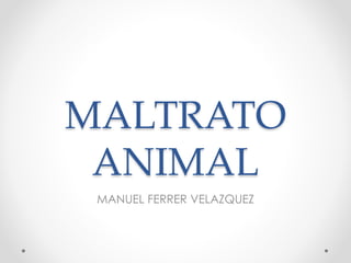 MALTRATO
ANIMAL
MANUEL FERRER VELAZQUEZ
 
