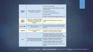 Lago G, Céspedes J. “Abuso sexual infantil”. Precop SCP-Ascofame. CCAP Año 5. Módulo 3
 