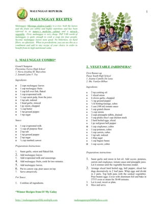 Malunggay recipes