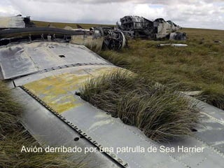 Avión derribado por una patrulla de Sea Harrier 