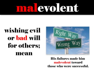 Mal vocabulary words | PPT