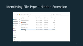 Identifying File Type – Hidden Extension
13
 