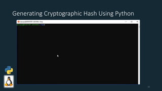Generating Cryptographic Hash Using Python
18
 