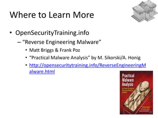 Malware Analysis 101 - N00b to Ninja in 60 Minutes at CactusCon on ...