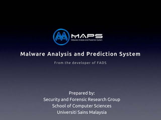 Prepared by:
Security and Forensic Research Group
    School of Computer Sciences
       Universiti Sains Malaysia
 
