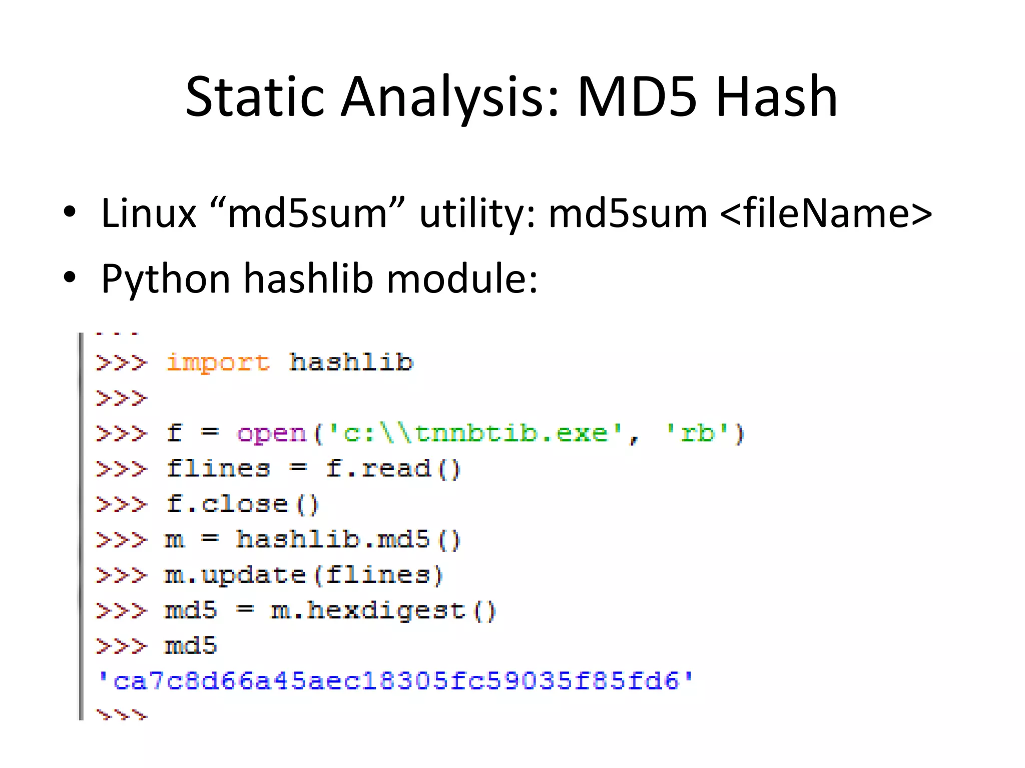 Introduction to Malware Analysis | PPTX