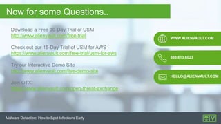 Malware detection how to spot infections early with alien vault usm | PPTX