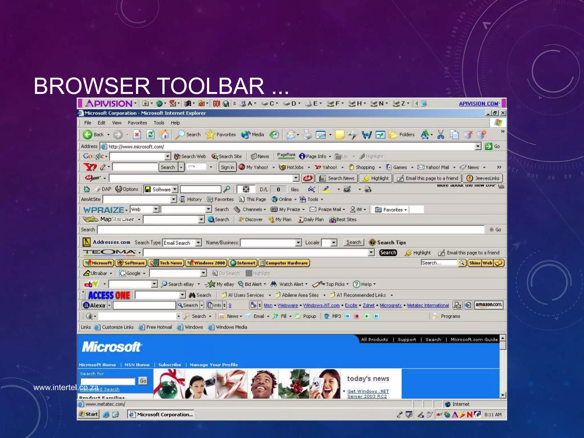BROWSER TOOLBAR ...
www.intertel.co.za
 
