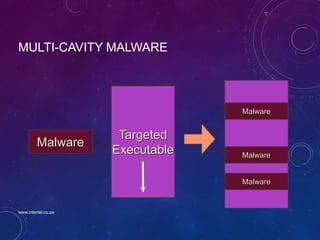 MULTI-CAVITY MALWARE
Targeted
Executable
Malware
Malware
Malware
Malware
www.intertel.co.za
 