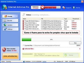  Como si fuera poco te avisa los propios virus que te instala  