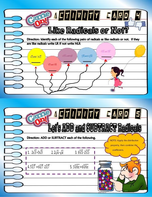 Addition and Subtraction of Radicals by Agnes Merced