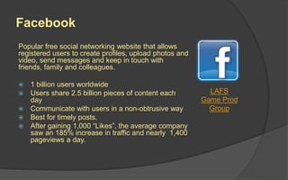LAFS Marketing and Monetization Lecture 4: Social Media