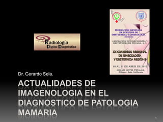 Dr. Gerardo Sela.

ACTUALIDADES DE
IMAGENOLOGIA EN EL
DIAGNOSTICO DE PATOLOGIA
MAMARIA                    1
 
