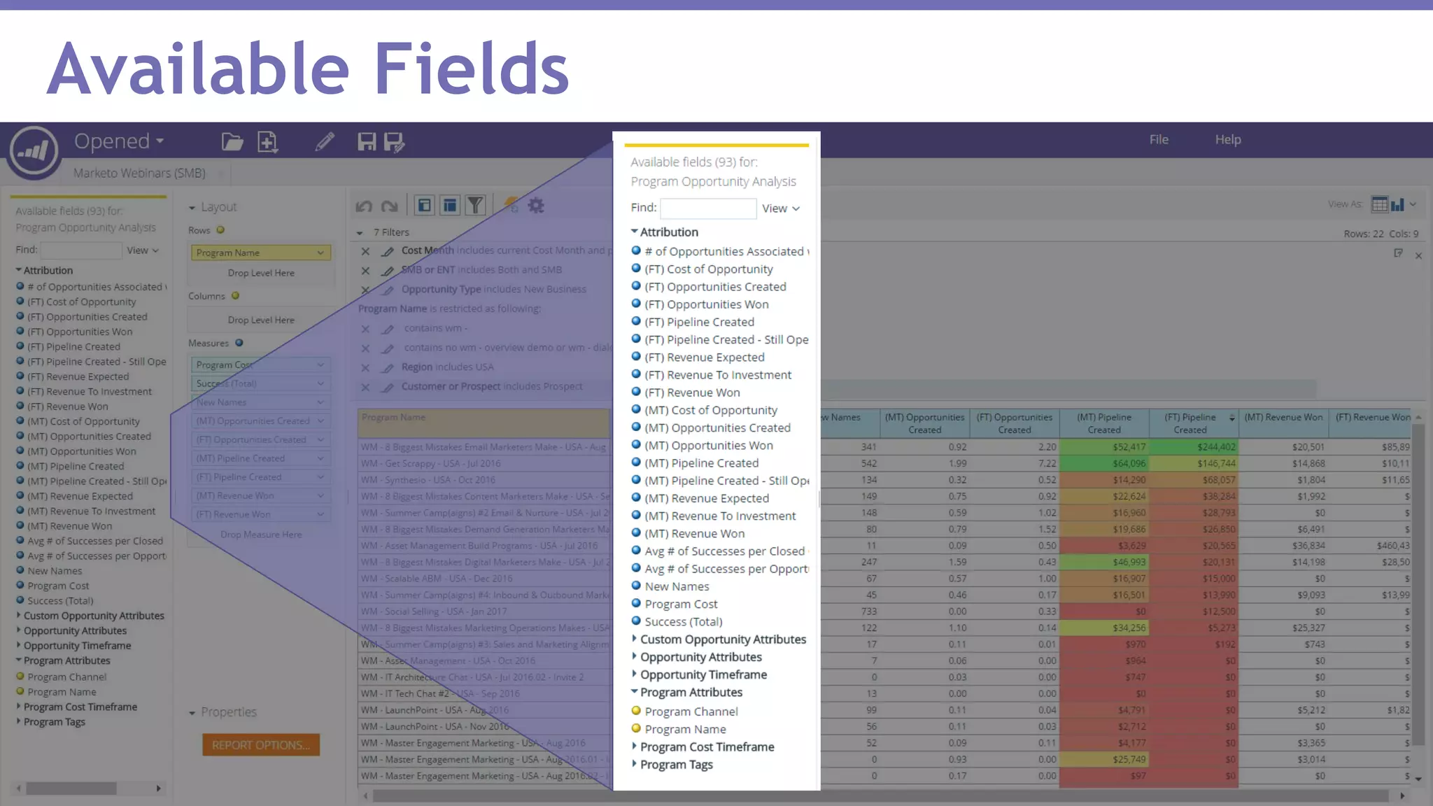 Page 9Marketo Proprietary and Confidential | © Marketo, Inc. 1/31/2017
Available Fields
 