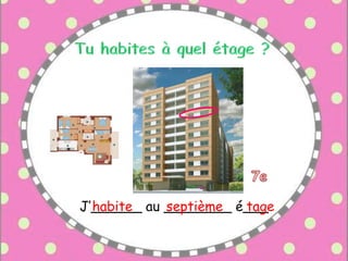J’______ au ________ é___habite septième tage
 