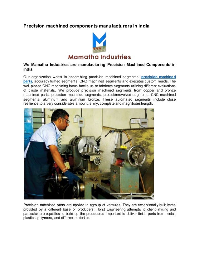 precision machined components in india