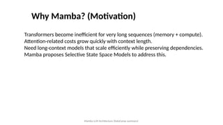 Mamba Memory Mamba LLM Architecture: Efficient Long-Context AI with Selective State ...