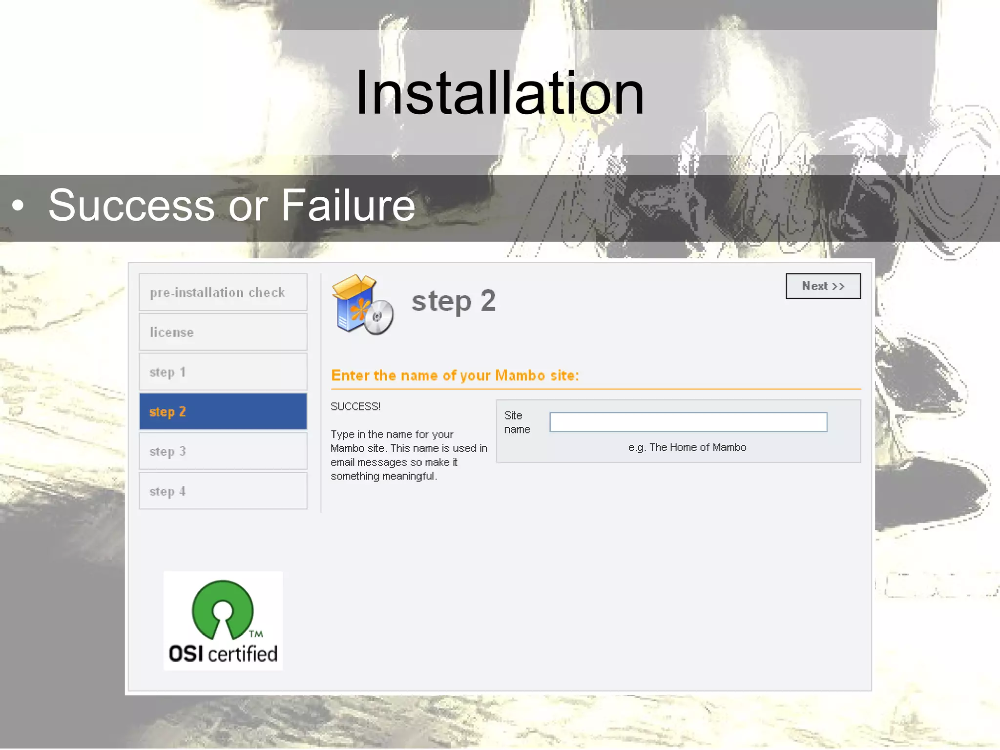 Installation Success or Failure 