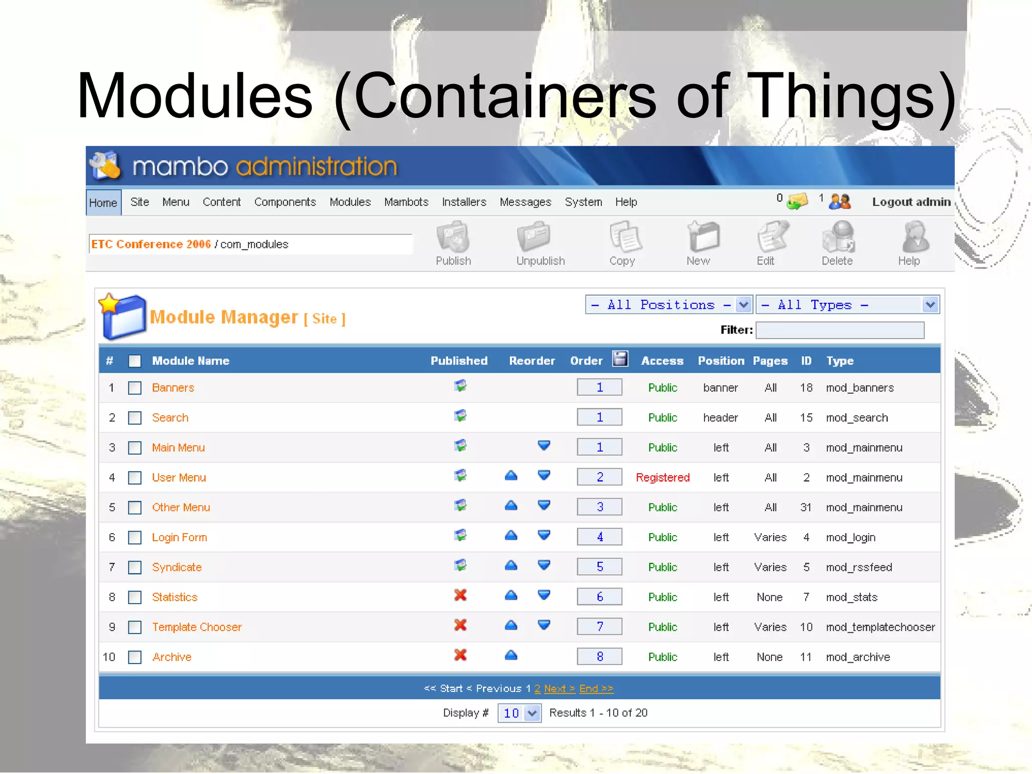 Modules (Containers of Things) 