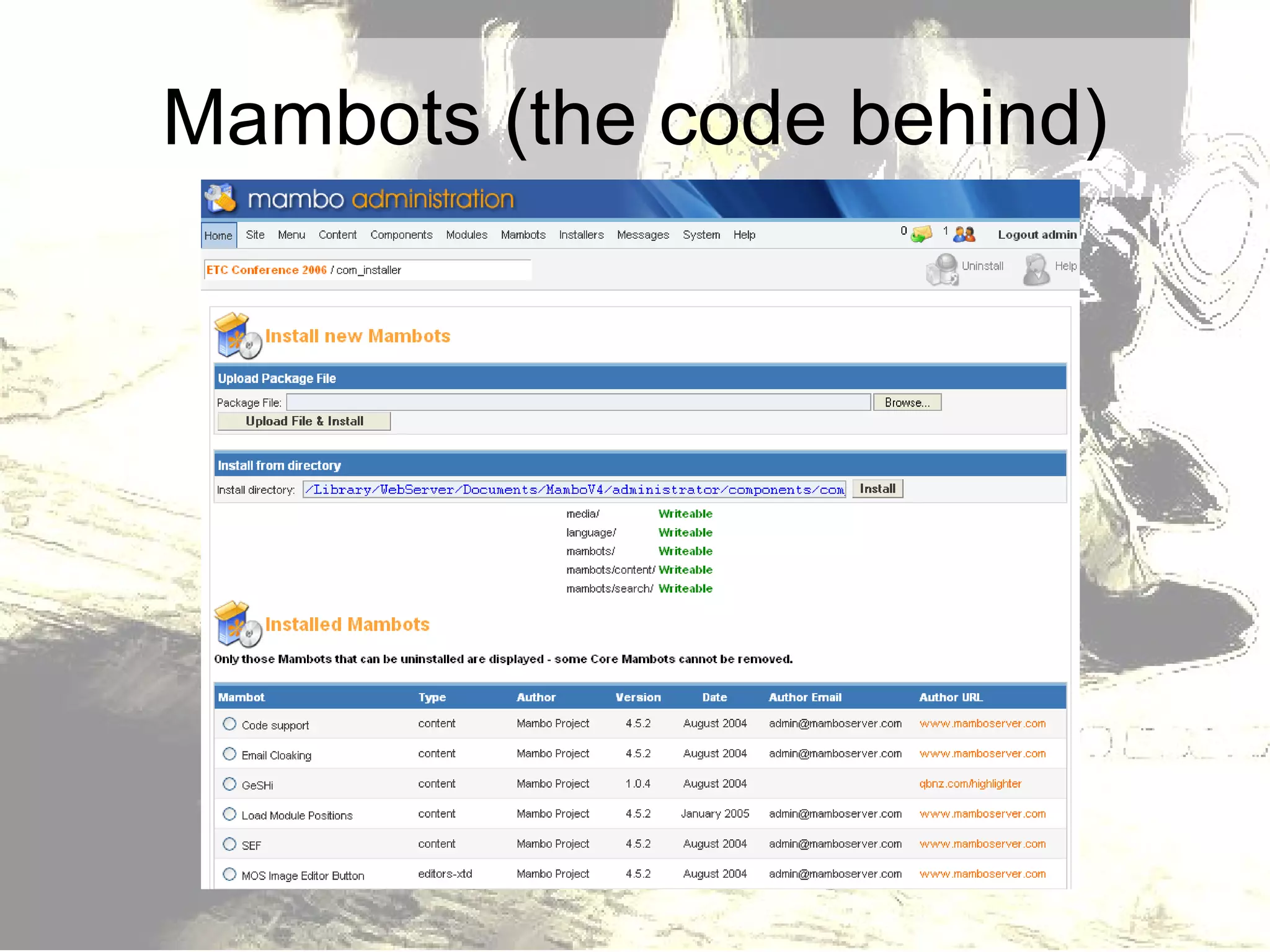 Mambots (the code behind) 