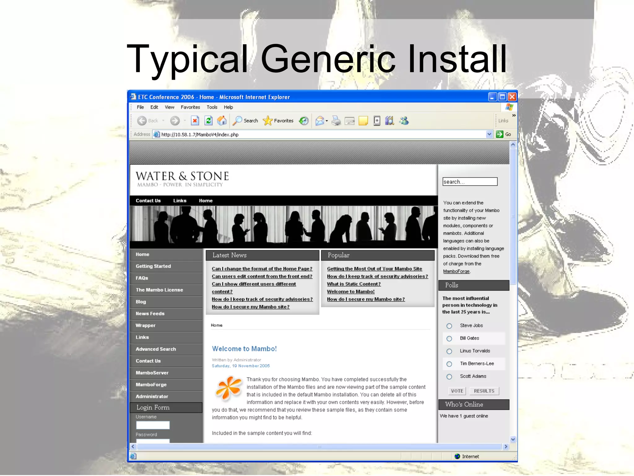 Typical Generic Install 