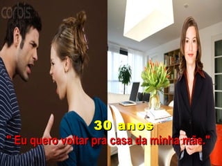 30 anos " Eu quero voltar pra casa da minha mãe." 