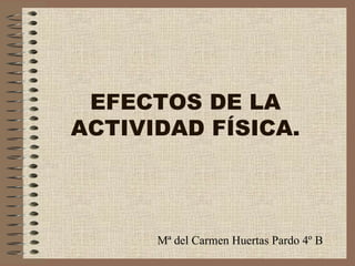EFECTOS DE LA ACTIVIDAD FÍSICA. Mª del Carmen Huertas Pardo 4º B 