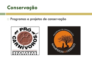 Conservação
 Programas e projetos de conservação
 