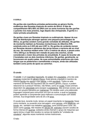 Mamíferos terrestre da floresta tropical