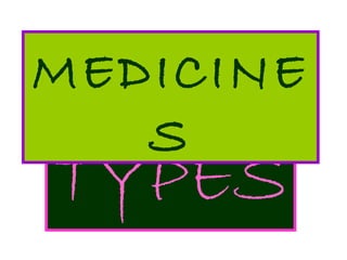TYPES MEDICINES 