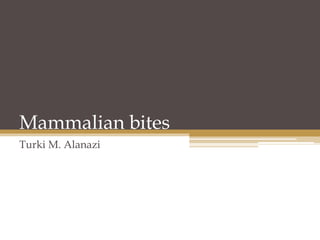 Mammalian bites
Turki M. Alanazi
 