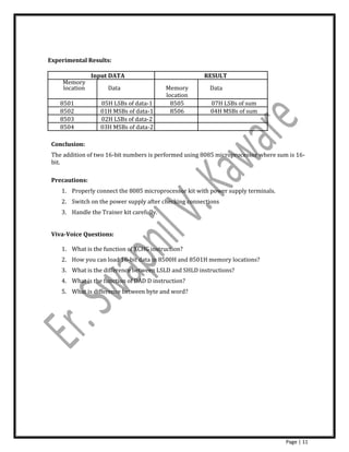 Microprocessor Lab Manual by Er. Swapnil V. Kaware | PDF