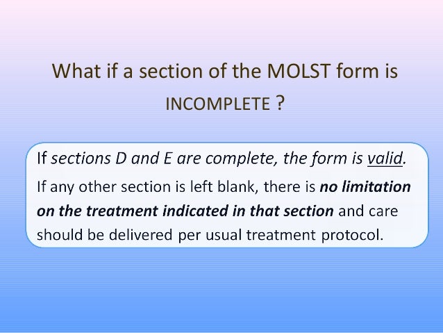 ma molst training powerpoint molst form