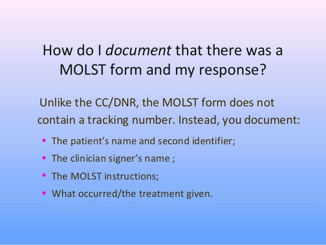 ma molst training powerpoint molst form