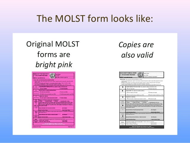 ma molst training powerpoint molst form
