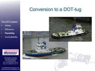 Conversion to a DOT-tug The DOT-system: Safety Efficiency Flexibility Controllability 